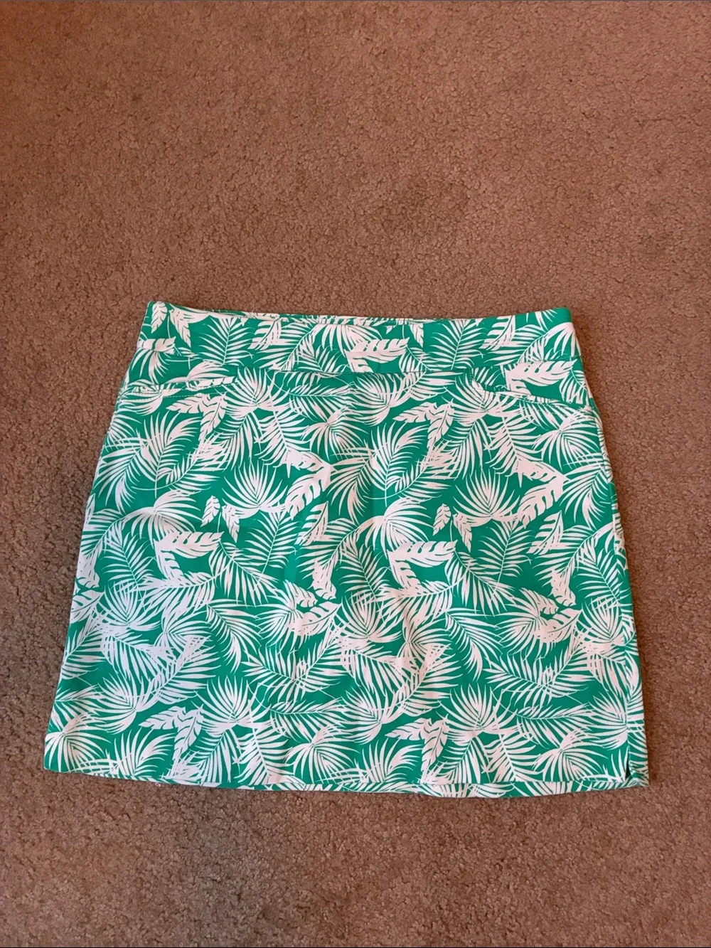 croft & barrow Green and White Tropical Mini Skirt